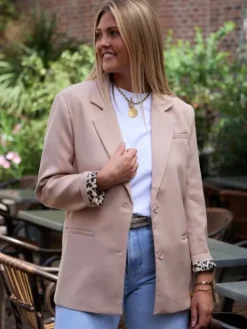 Shop Blazer Laura Camel/Léopard Vestes