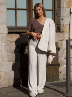 Discount Blazer Romane Beige/Noir Vestes