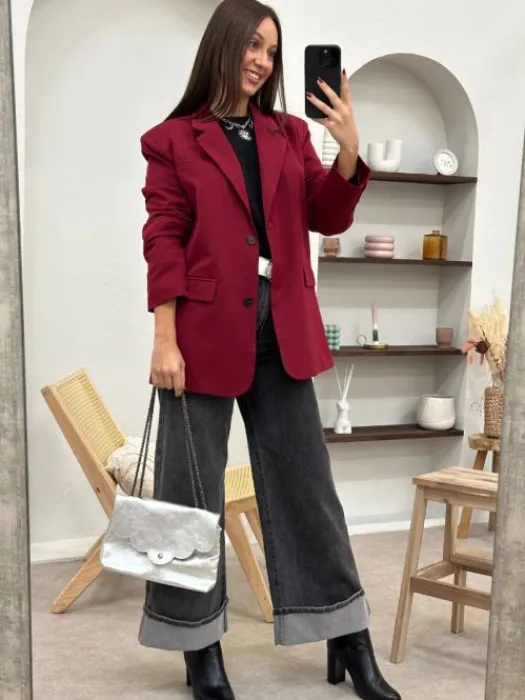 Store Blazer Tissia Bordeaux Vestes