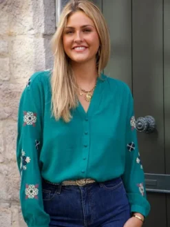 Sale Blouse Amalya Vert Blouses & Chemises