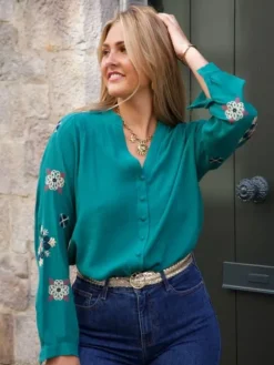 Sale Blouse Amalya Vert Blouses & Chemises