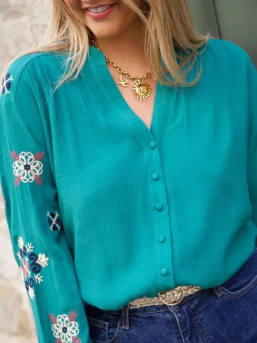 Sale Blouse Amalya Vert Blouses & Chemises