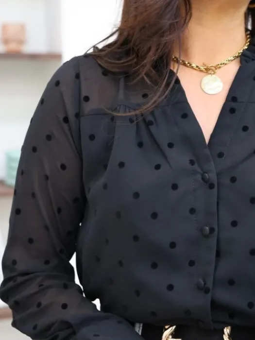 Hot Blouse Assia Noir Blouses & Chemises