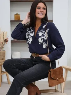 Cheap Blouse Delphine Marine Blouses & Chemises