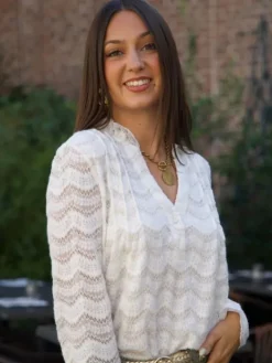 Best Sale Blouse Irina Blanc Blouses & Chemises
