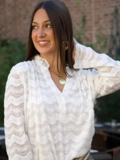 Best Sale Blouse Irina Blanc Blouses & Chemises