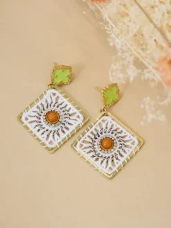 Clearance Boucles d'oreilles Nathalya Vert Bijoux