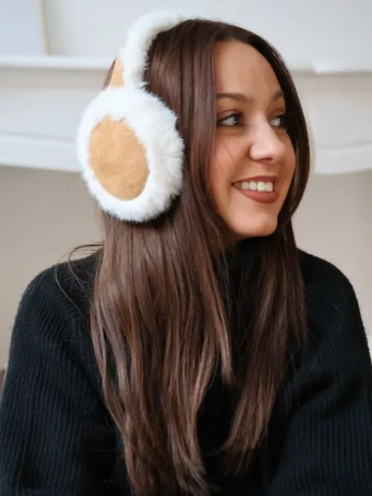 Fashion Cache oreilles Victoria blanc-camel Echarpes, Bonnets & Cagoules