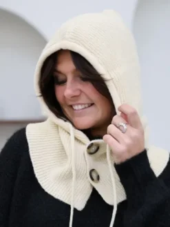 Discount Cagoule Abby Beige Echarpes, Bonnets & Cagoules