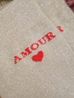 Shop Chaussettes Amour Beige Chaussettes