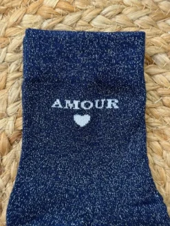 Discount Chaussettes Amour Bleu Marine Chaussettes