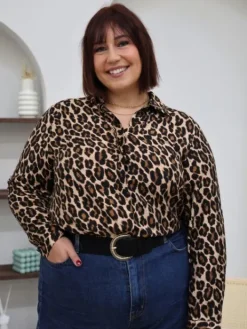 Hot Chemise Jenna Leopard Collection Belle Taille|Blouses & Chemises