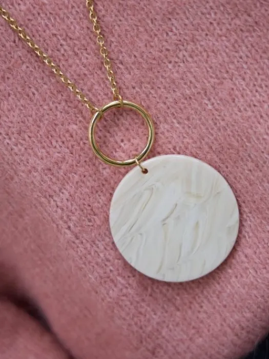 Shop Collier Julya Beige Bijoux