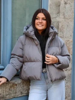 Store Doudoune courte Adeline Gris Manteaux