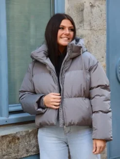 Store Doudoune courte Adeline Gris Manteaux