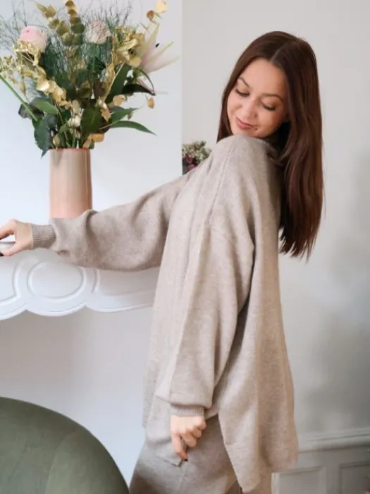 Store Ensemble Alix Taupe Pulls Et Gilets|Pantalons