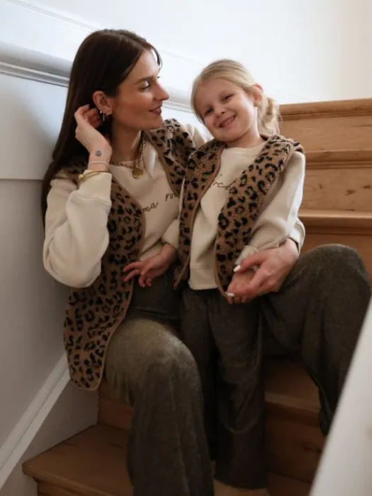 New Gilet Gloria Léopard Collection Mère Fille|Pulls Et Gilets