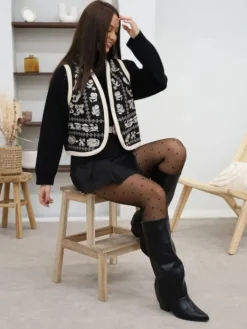 Clearance Gilet Nyssa Noir Pulls Et Gilets