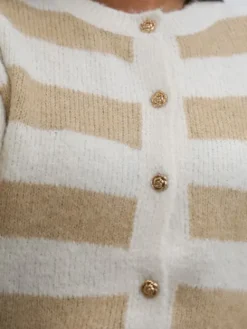 Store Gilet Shanna Ecru-camel Pulls Et Gilets