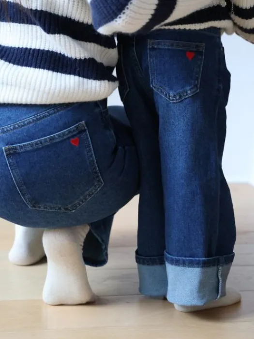Shop Jean Bianca Bleu foncé Collection Mère Fille