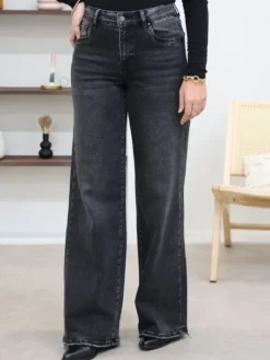 Cheap Jean droit Paola Noir Jeans