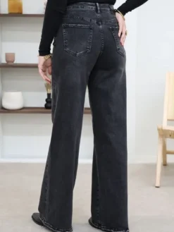 Cheap Jean droit Paola Noir Jeans