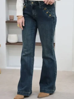 Cheap Jean Flare Selma Bleu foncé Jeans