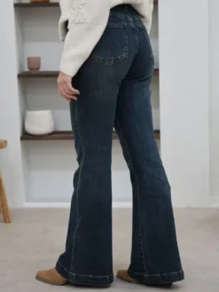 Cheap Jean Flare Selma Bleu foncé Jeans