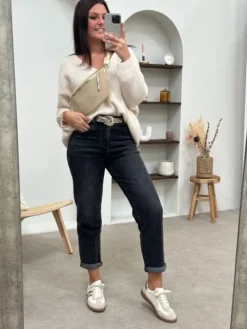 Best Jean Mom Jane Gris Foncé Jeans