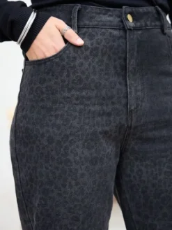 New Jean Mom Juliette Léopard/Noir Jeans