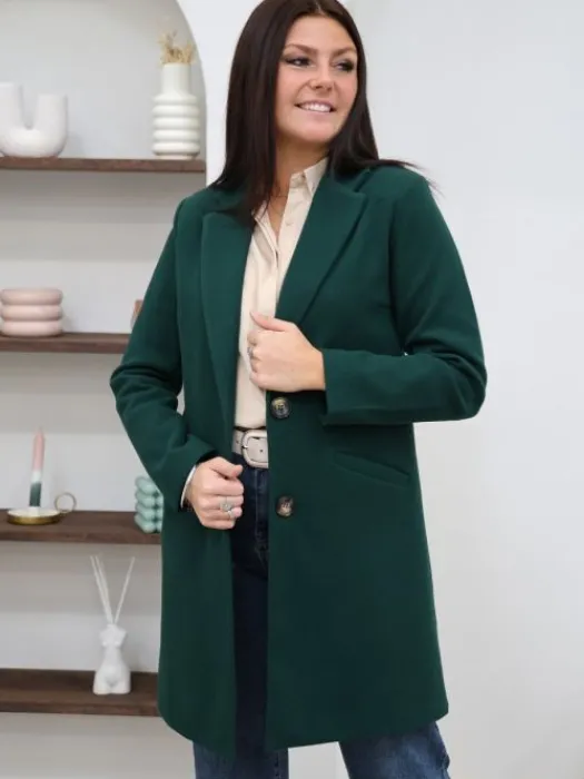 Sale Manteau Nella Vert Sapin Manteaux