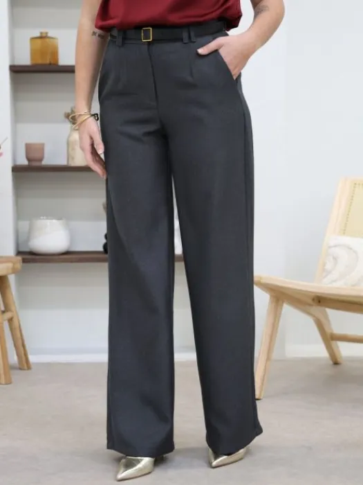 Fashion Pantalon Alicia Gris Pantalons