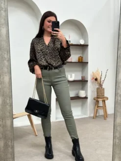 Fashion Pantalon Cassie Kaki Pantalons
