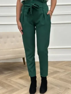 Hot Pantalon Loralie Vert Sapin Pantalons
