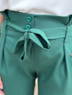 Hot Pantalon Loralie Vert Sapin Pantalons