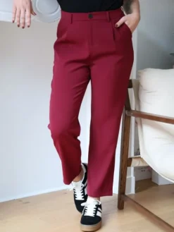 Fashion Pantalon Ornella Bordeaux Pantalons