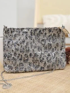 New Pochette Lara Beige léopard Sacs