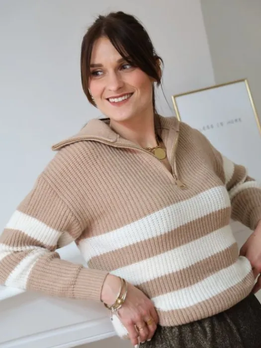 Clearance Pull Amélie Camel Collection Mère Fille|Pulls Et Gilets