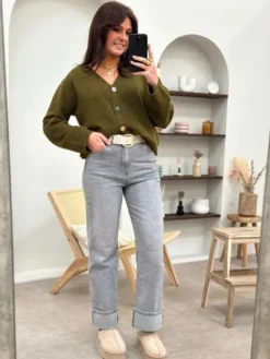 Shop Pull Orane Kaki Pulls Et Gilets
