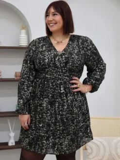 New Robe courte Agathe Noir Robes|Collection Belle Taille