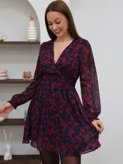 Shop Robe courte Sally Mauve Robes