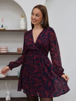 Shop Robe courte Sally Mauve Robes