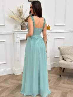 Cheap Robe longue Anaïs Vert Sauge Collection Cérémonie