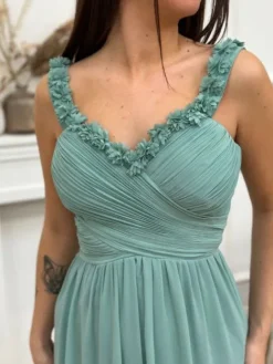 Cheap Robe longue Anaïs Vert Sauge Collection Cérémonie