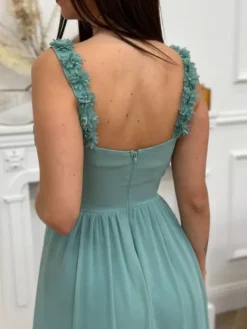 Cheap Robe longue Anaïs Vert Sauge Collection Cérémonie