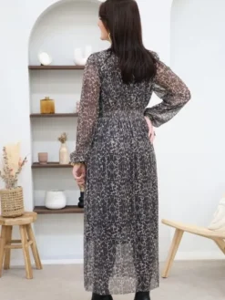 Discount Robe longue Constance Léopard Robes
