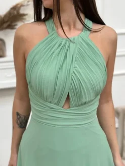 Clearance Robe longue Dianne Vert Pomme Collection Cérémonie