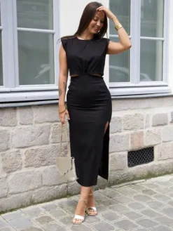 Cheap Robe longue Luísa Noir Robes