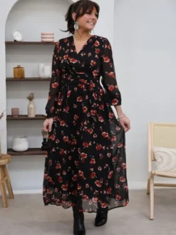 Online Robe longue Maissa Noir Robes
