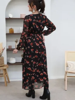 Online Robe longue Maissa Noir Robes